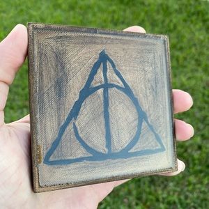 Deathly Hallows inspired Wood Resin Coaster